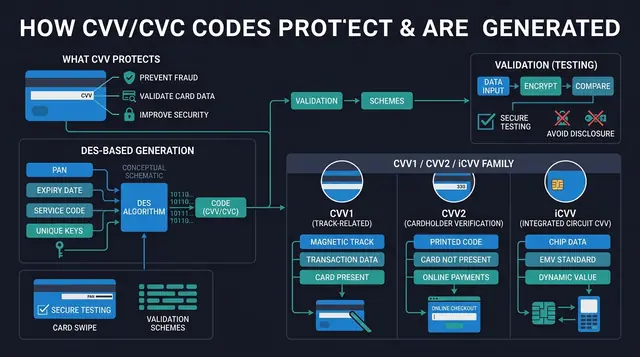 CVV and CVC: Generation, Validation, and the CVV1/CVV2/iCVV Family
