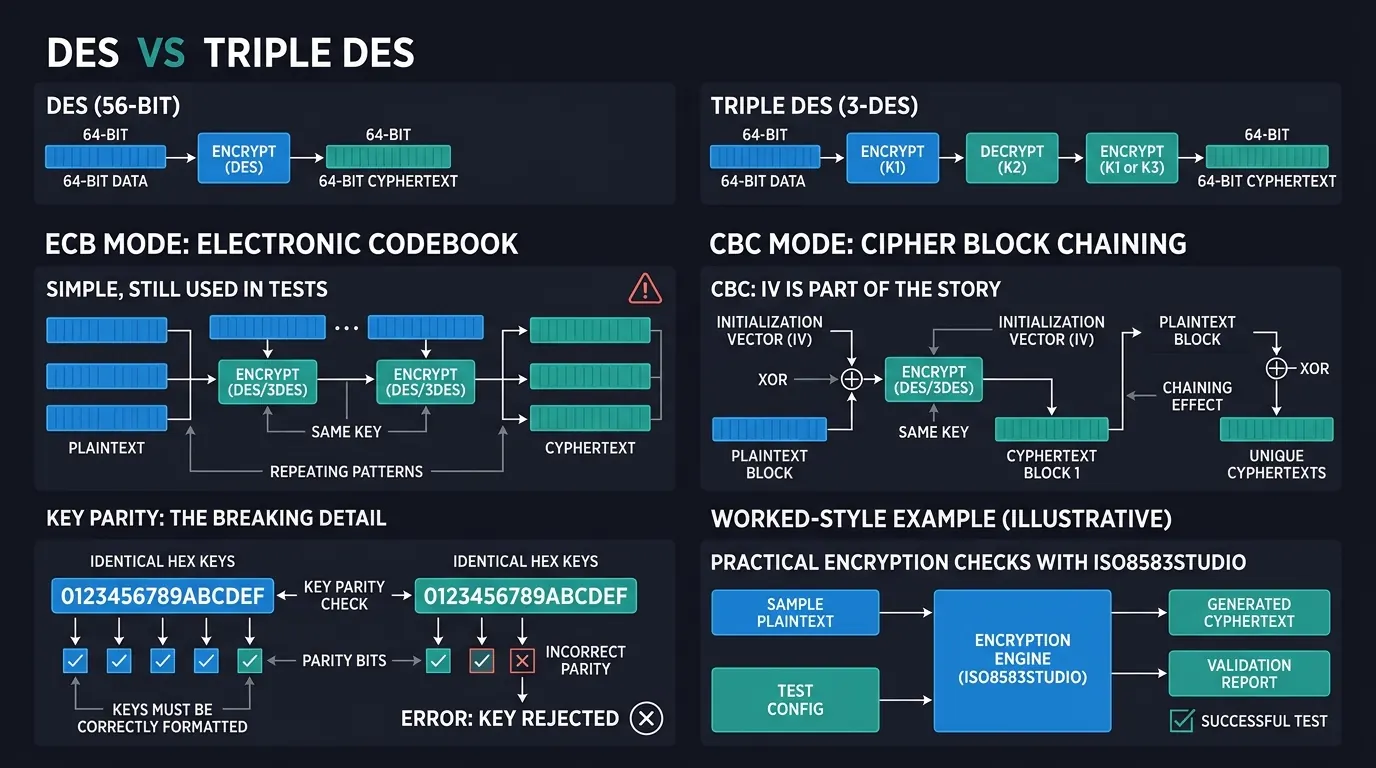 Cover illustration: DES and Triple DES Encryption: Testing ECB and CBC in Payment Labs