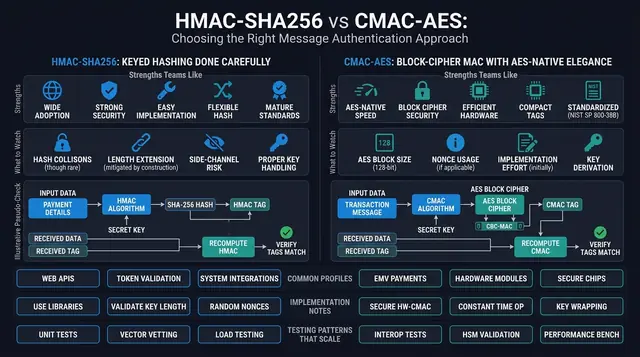HMAC-SHA256 vs CMAC-AES: Choosing the Right Message Authentication Approach