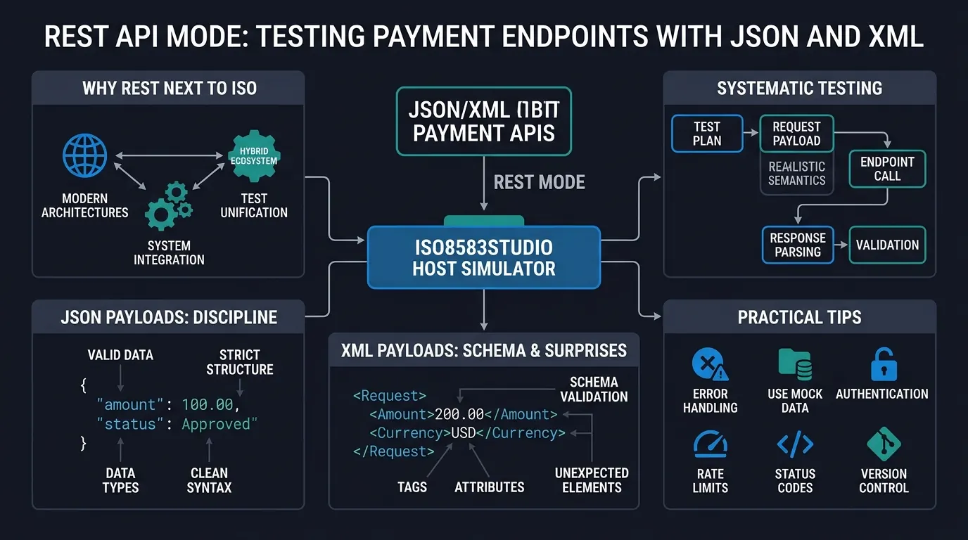 Cover illustration: REST API Mode: Testing Payment Endpoints with JSON and XML