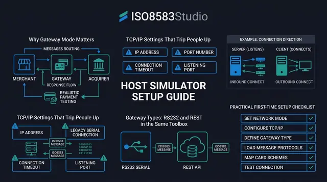 Host Simulator Setup Guide: Gateways, Modes, and TCP/IP Basics