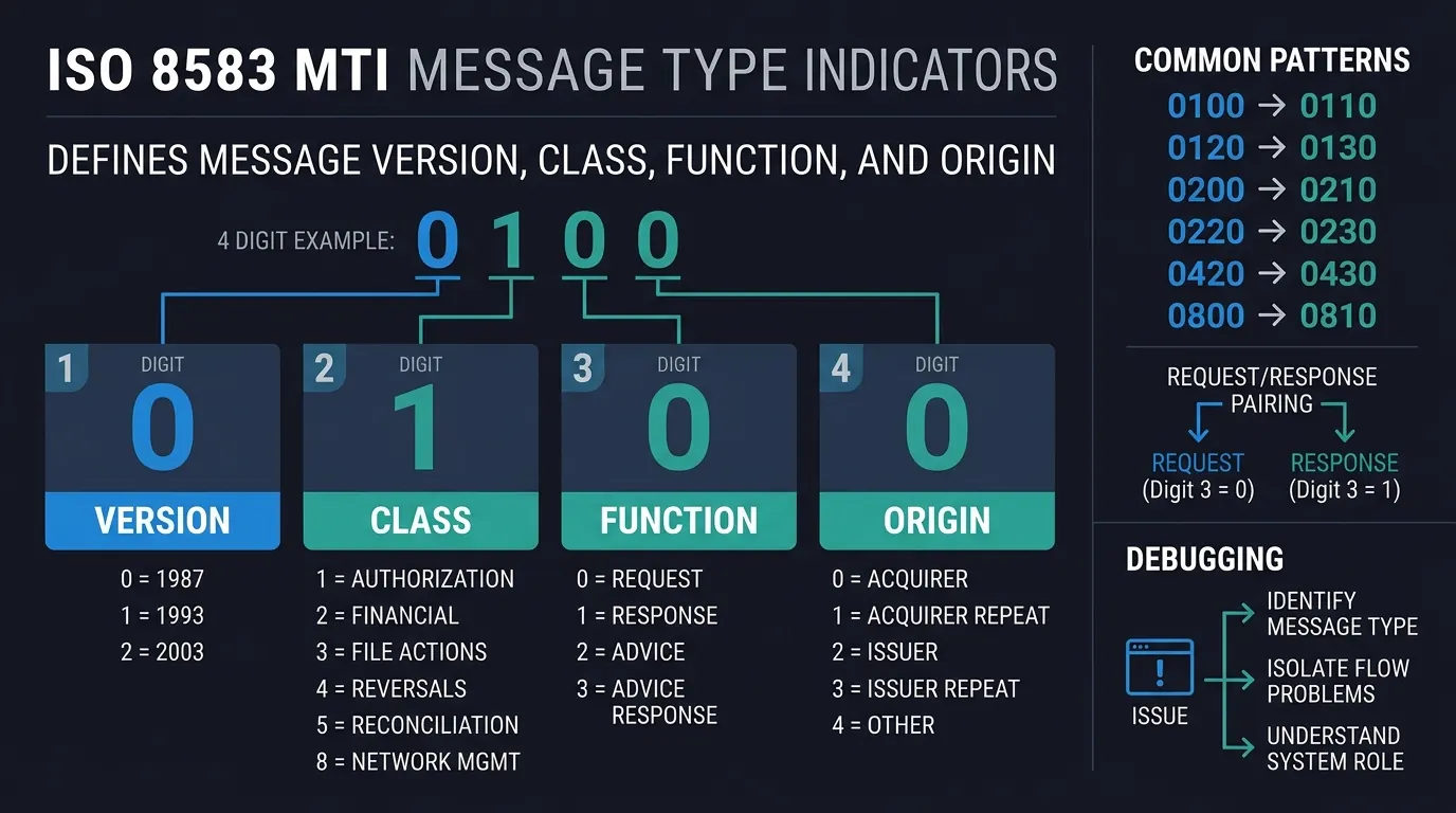 Cover illustration: ISO 8583 Message Type Indicators (MTI): Structure, Classes, and Common Values
