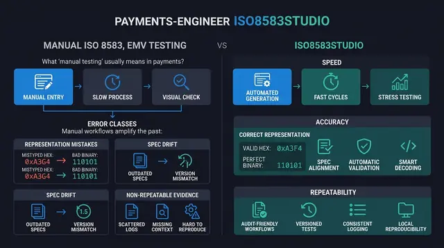 ISO8583Studio vs Manual Payment Testing: Speed, Accuracy, and Repeatability
