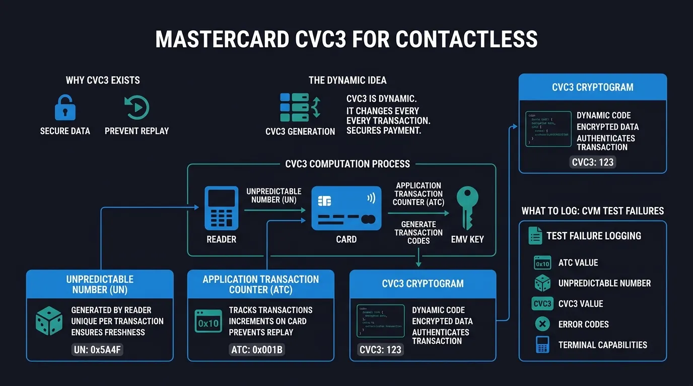 Cover illustration: Mastercard CVC3 for Contactless: Dynamic Codes, UN, and ATC Explained