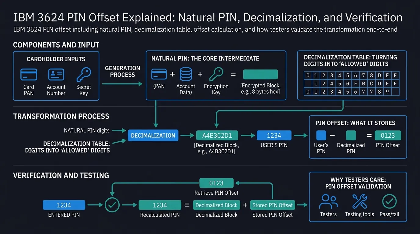 Cover illustration: IBM 3624 PIN Offset Explained: Natural PIN, Decimalization, and Verification