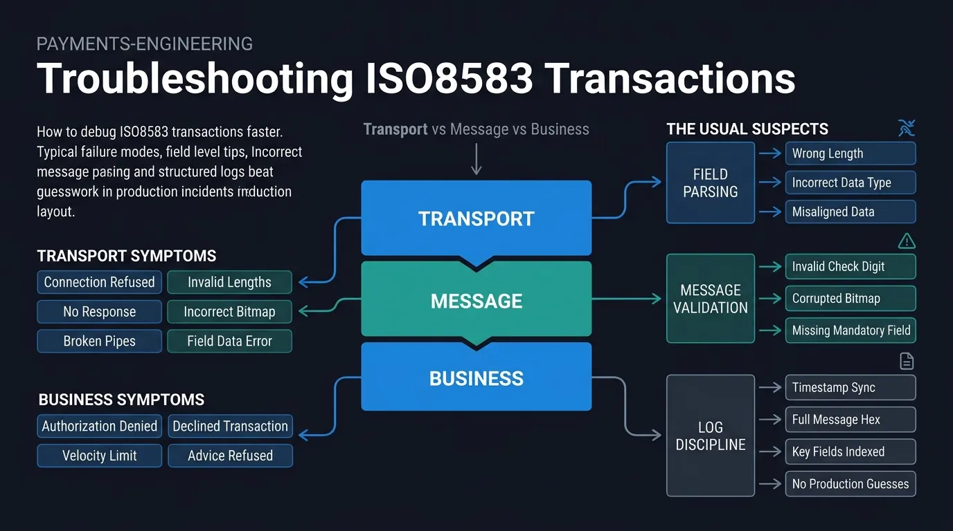 Cover illustration: Troubleshooting ISO8583 Transactions: Common Errors, Parsing, and Log Discipline